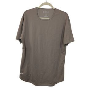BYLT Drop Cut Luxe Premium Basics Brown Men Crew Neck T-Shirt Size Large